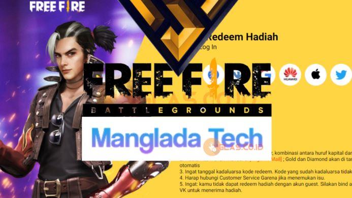 Manglada Tech Kode Redeem Free Fire (FF) Terbaru 2021 ! Buruan Claim
